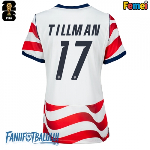 Statele Unite Malik Tillman #17 Echipament de Fotbal Replică Mondial 2026 Femei Acasa Statele Unite Malik Tillman #17 Echipament de Fotbal Replică Mondial 2026 Femei Acasa